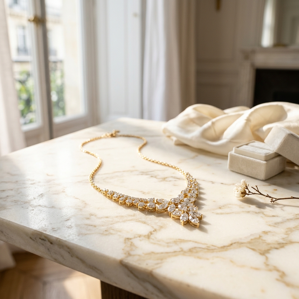 Fine luxury jewelry on dark background